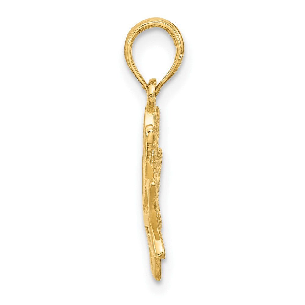 14K Polished Fancy Flower Charm