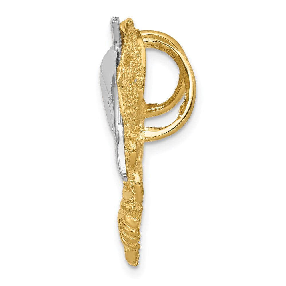 14k Yellow Gold Two-tone Sea Life Fits 5mm/6mm Slide