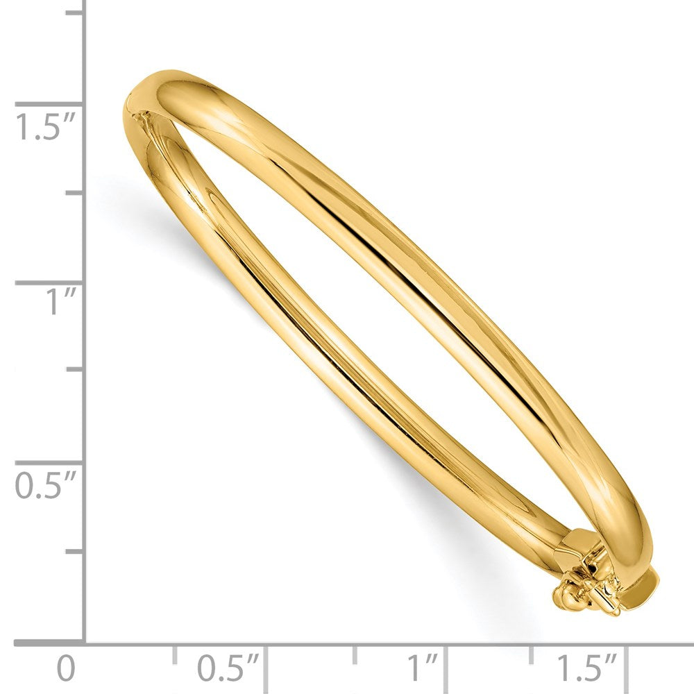 14k Polished Hinged Safety Clasp Bangle