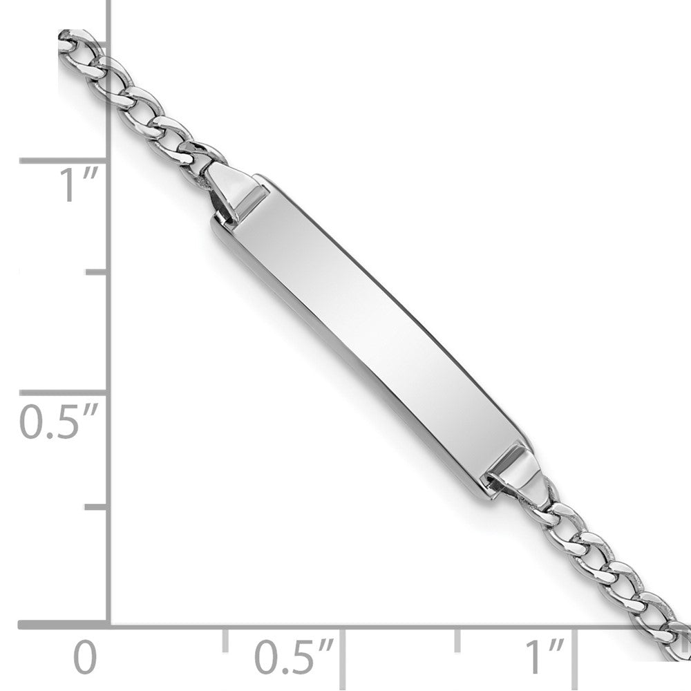 14k WG Semi-Solid Polished Cuban ID Bracelet