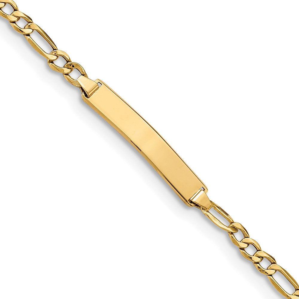 14k Semi-Solid Figaro Link ID Bracelet