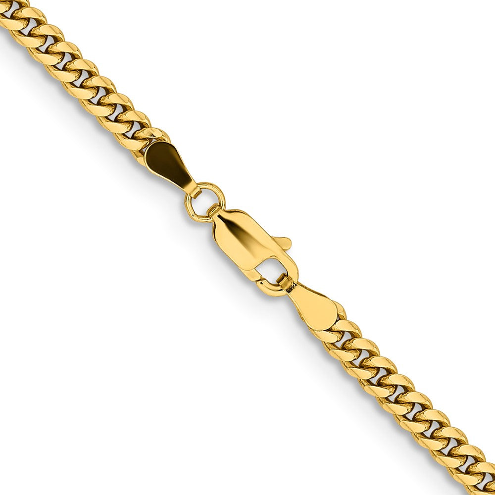 14K 26 inch 3.5mm Solid Miami Cuban Link with Lobster Clasp Chain