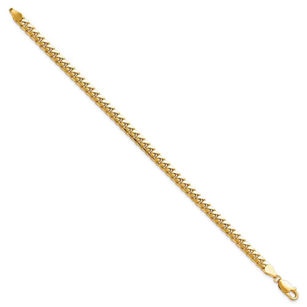 14K 7 inch 4.3mm Solid Miami Cuban Link with Lobster Clasp Bracelet
