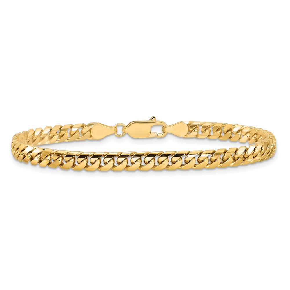 14K 8 inch 4.3mm Solid Miami Cuban Link with Lobster Clasp Bracelet