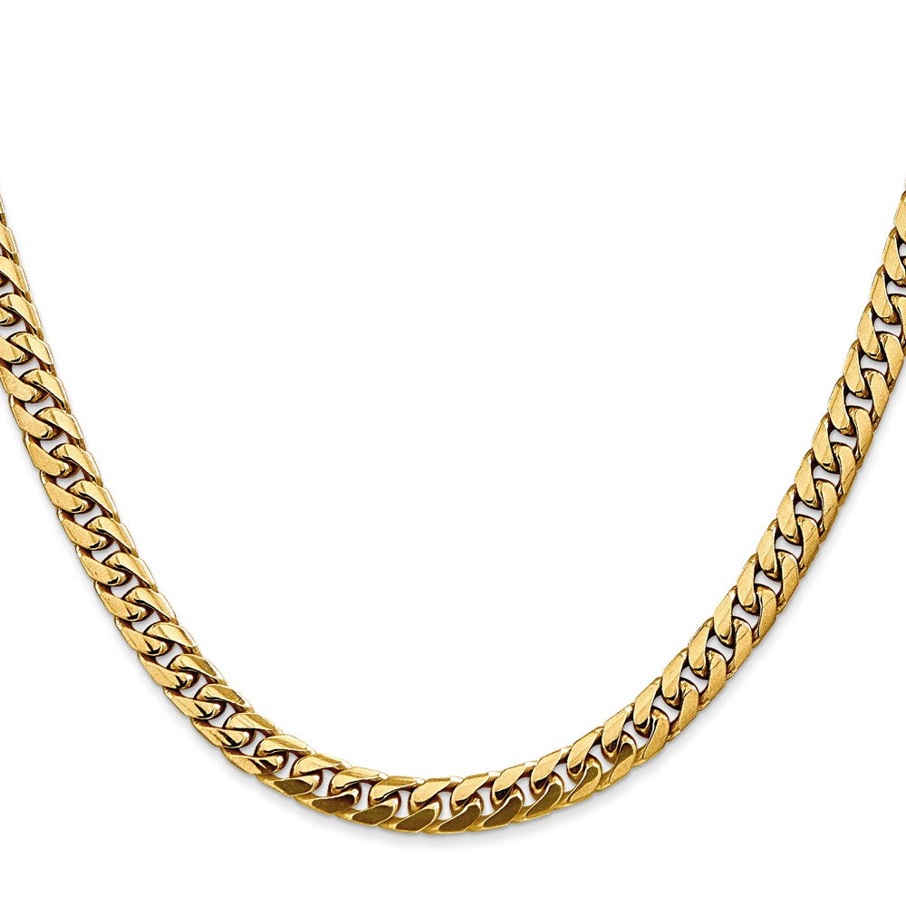 14K 22 inch 5mm Solid Miami Cuban Link with Lobster Clasp Chain