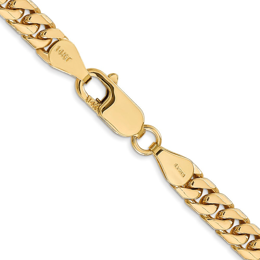 14K 28 inch 5mm Solid Miami Cuban Link with Lobster Clasp Chain
