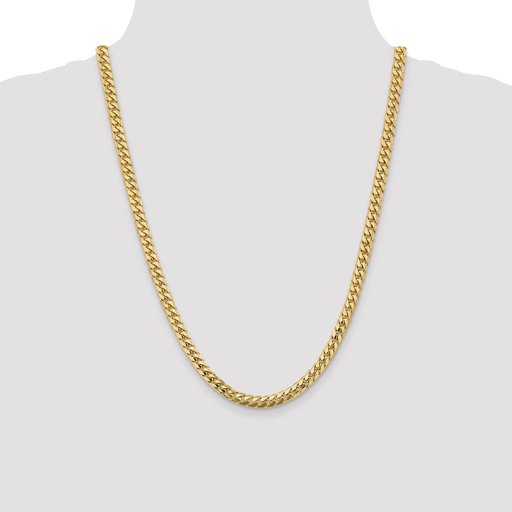 14K Yellow Gold 24 inch 5.5mm Solid Miami Cuban Link with Lobster Clasp Chain
