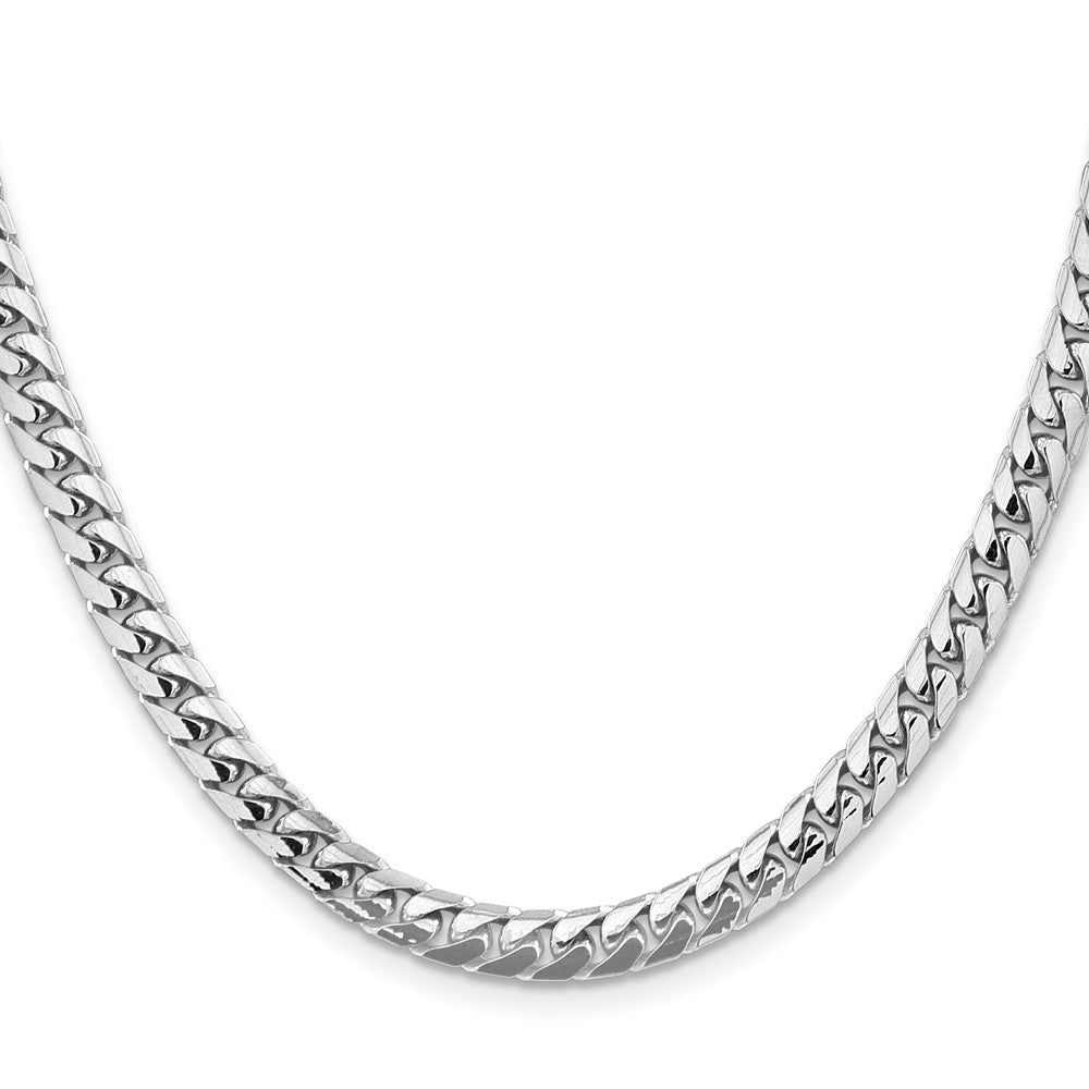14K White Gold 26 inch 5.5mm Solid Miami Cuban Link with Lobster Clasp Chain