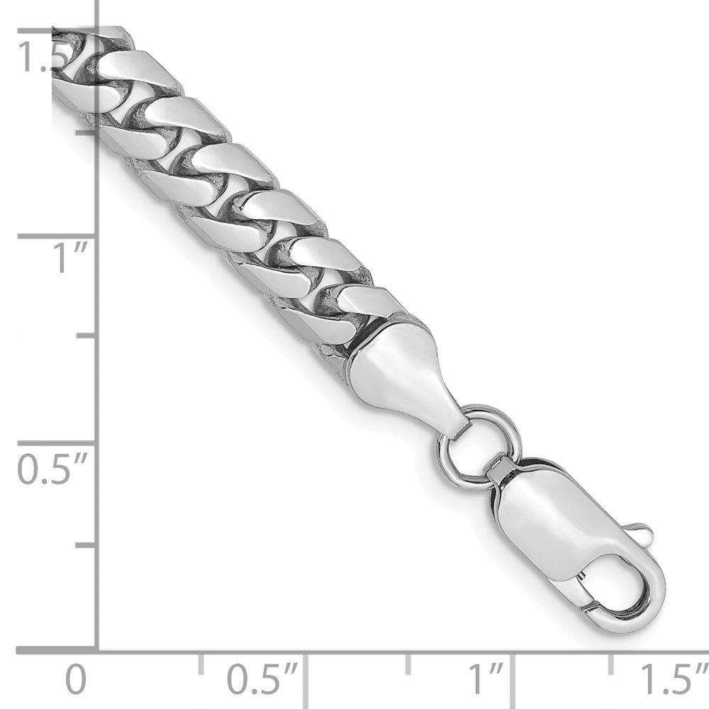 14K White Gold 8 inch 5.5mm Solid Miami Cuban Link with Lobster Clasp Bracelet