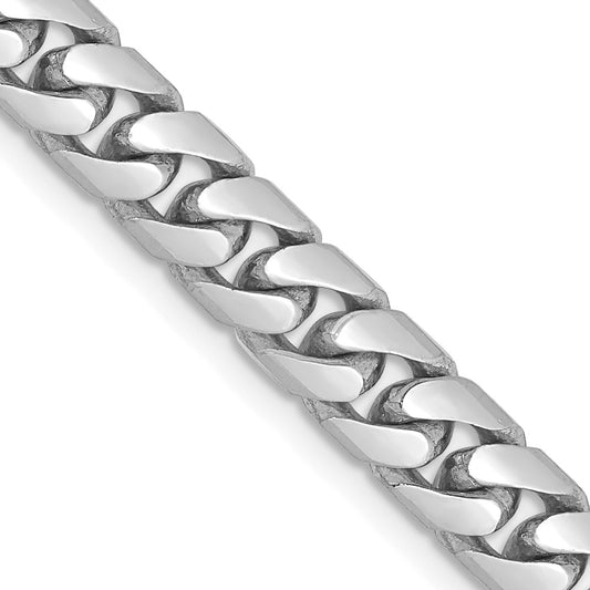 14K White Gold 26 inch 5.5mm Solid Miami Cuban Link with Lobster Clasp Chain