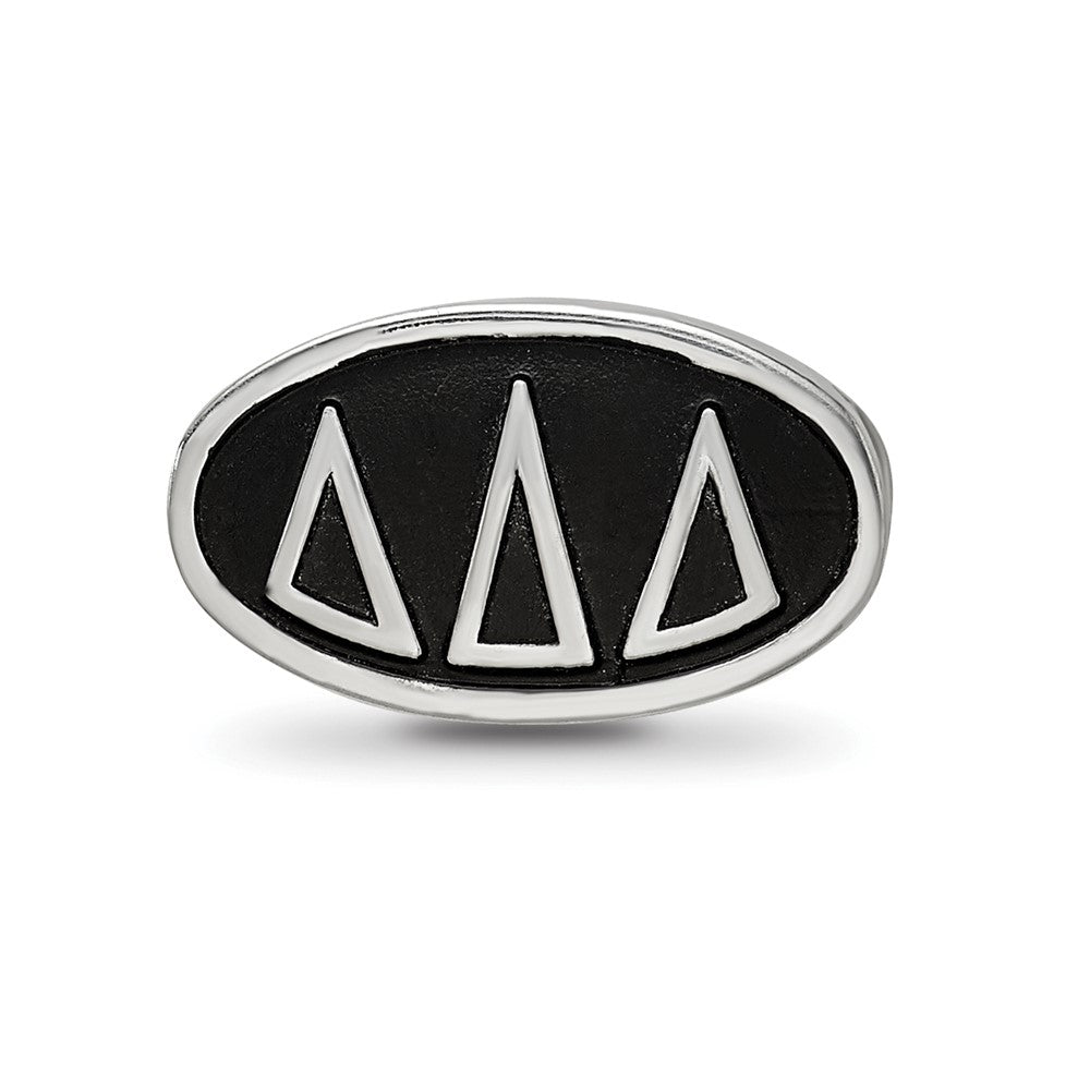 Sterling Silver Delta Delta Delta Sorority Greek Letters Enameled Oval Bead