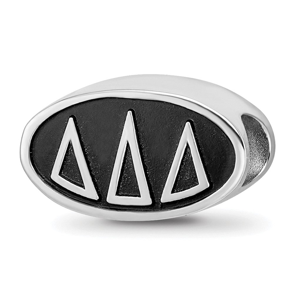 Sterling Silver Delta Delta Delta Sorority Greek Letters Enameled Oval Bead