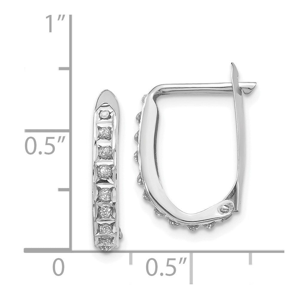 14k White Gold Diamond Fascination Hoop Earrings