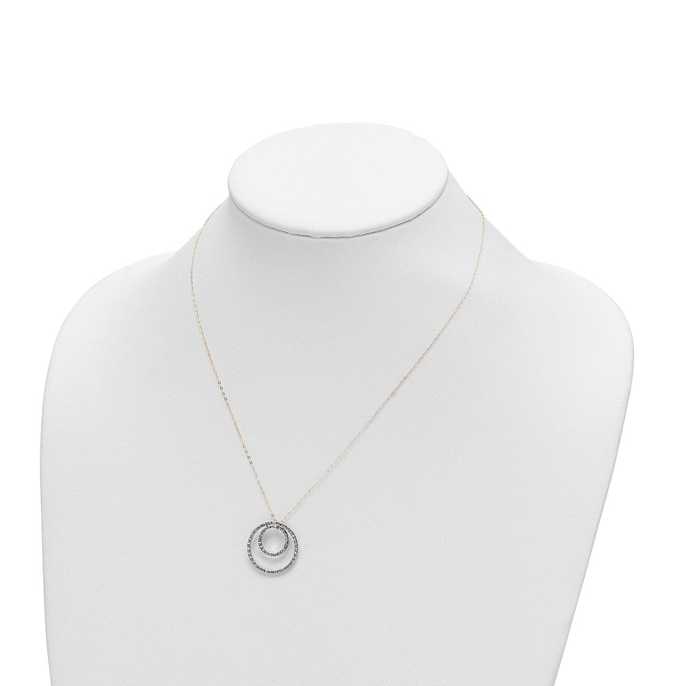 14k Diamond Fascination Double Circle Necklace