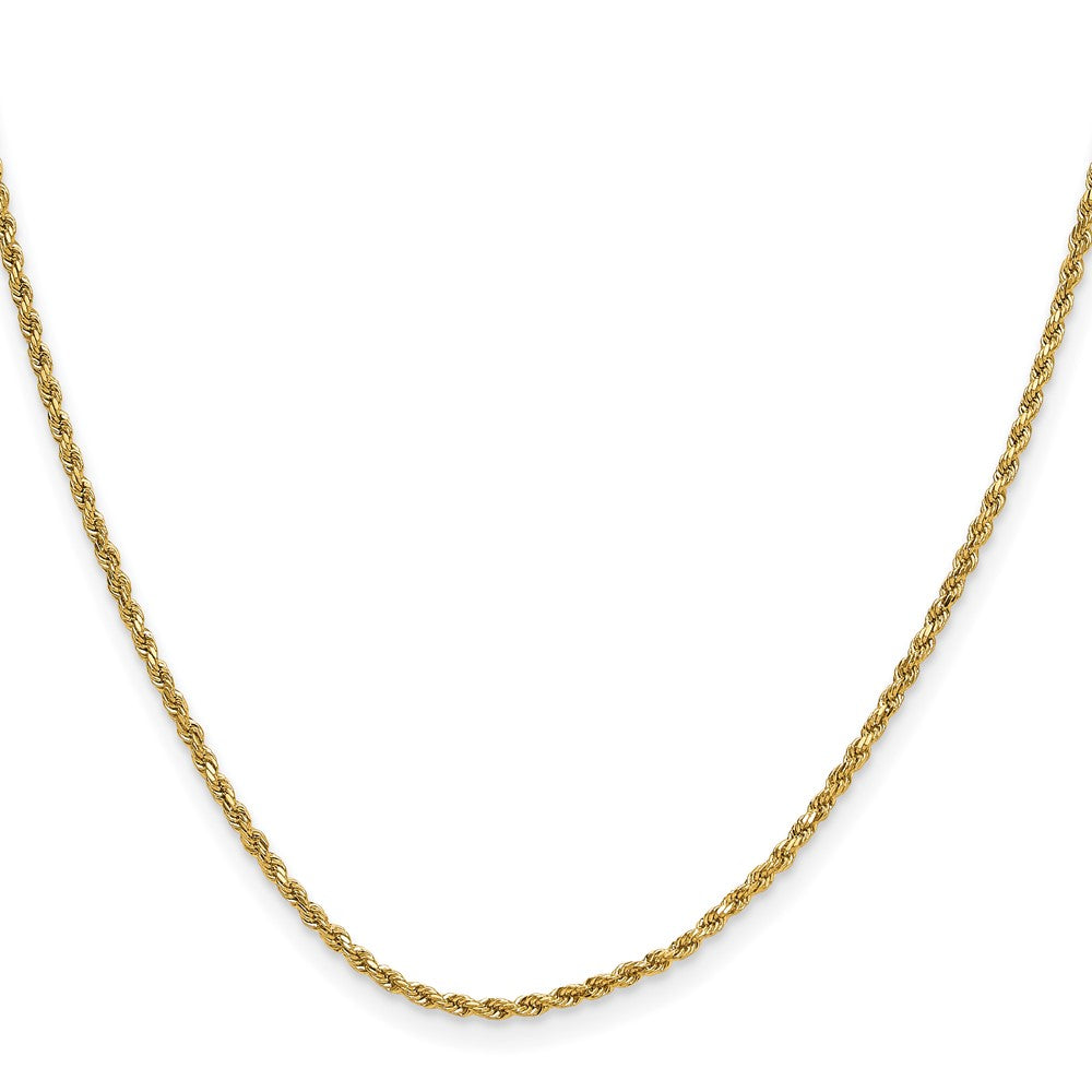 14K 24 inch 2mm Semi Solid Diamond-cut Rope with Lobster Clasp Chain