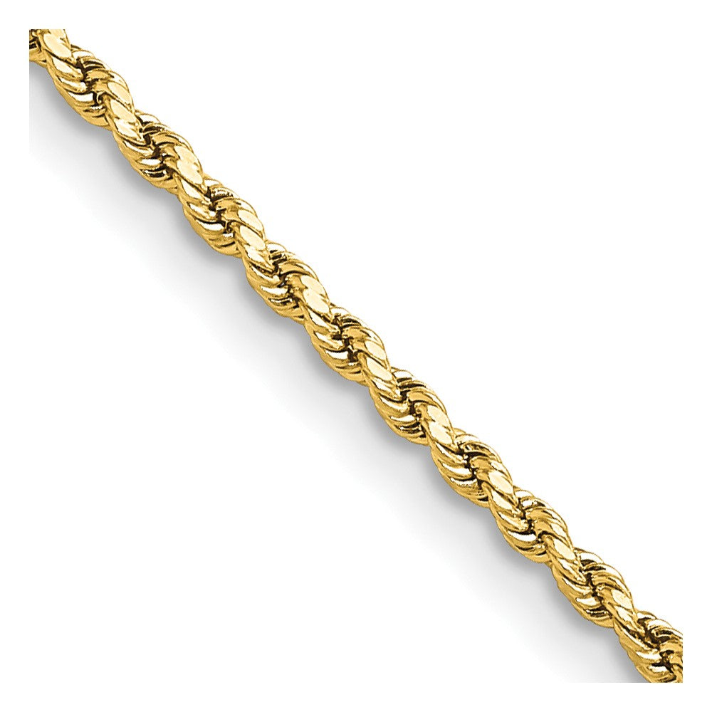 14K 24 inch 2mm Semi Solid Diamond-cut Rope with Lobster Clasp Chain