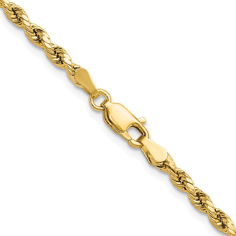 14K 18 inch 3mm Semi Solid Diamond-cut Rope with Lobster Clasp Chain