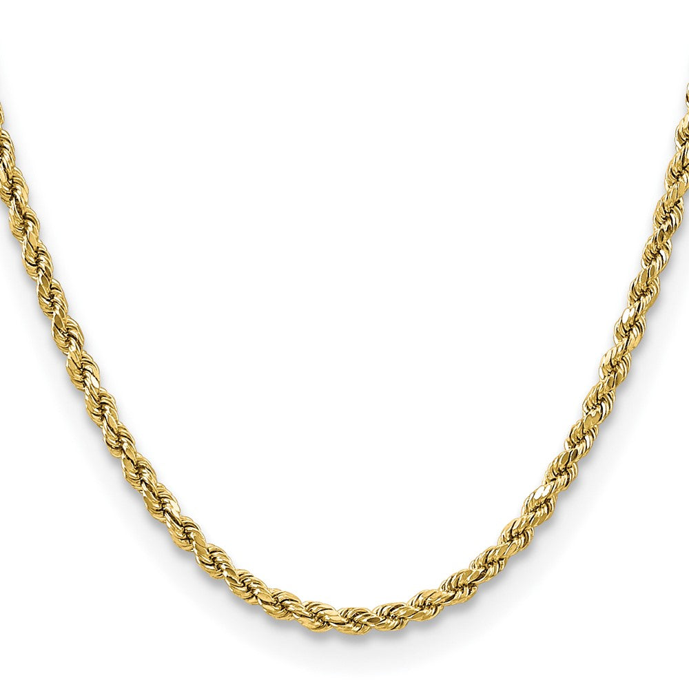 14K 22 inch 3.5mm Semi Solid Diamond-cut Rope with Lobster Clasp Chain