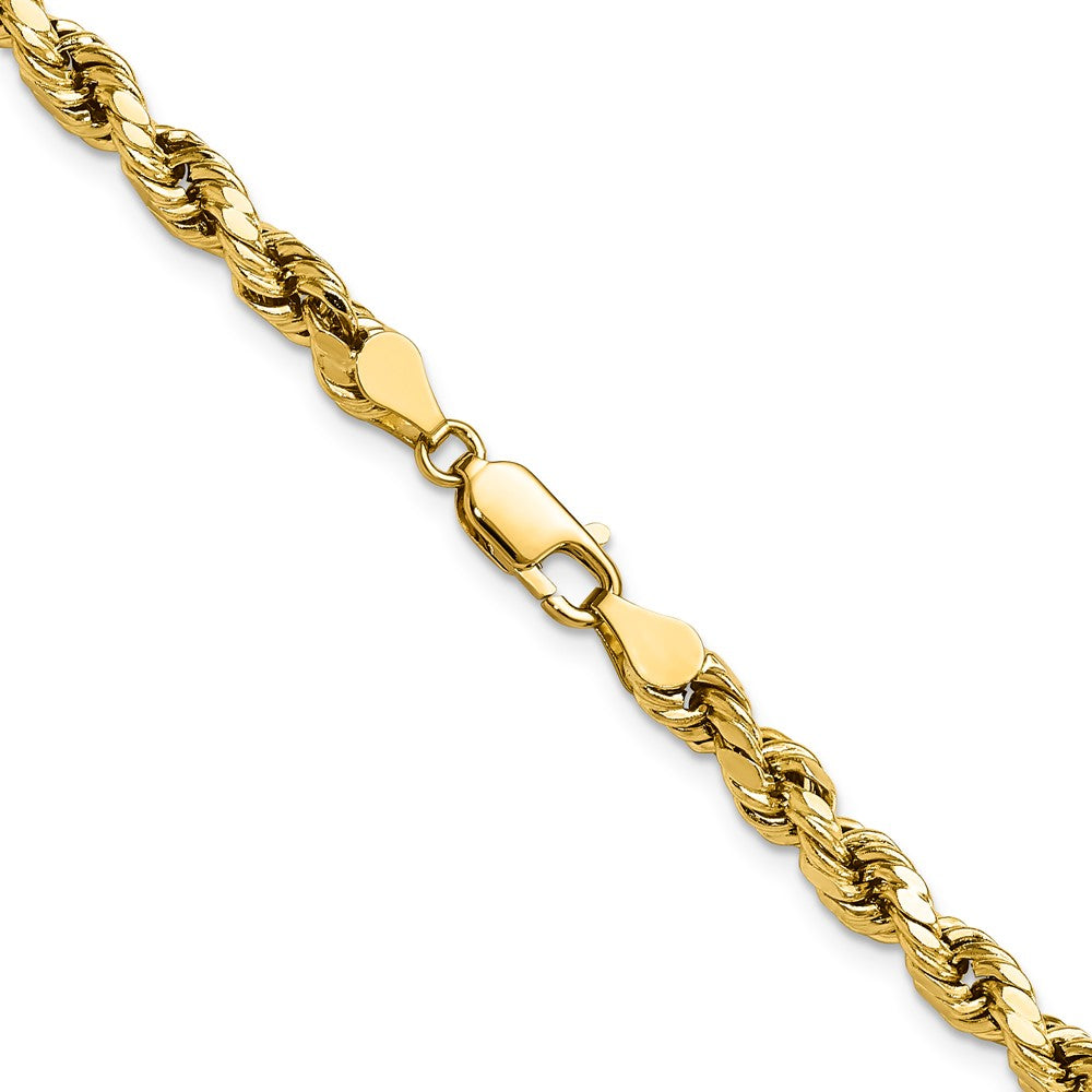 14K 24 inch 4.9mm Semi Solid Diamond-cut Rope with Lobster Clasp Chain