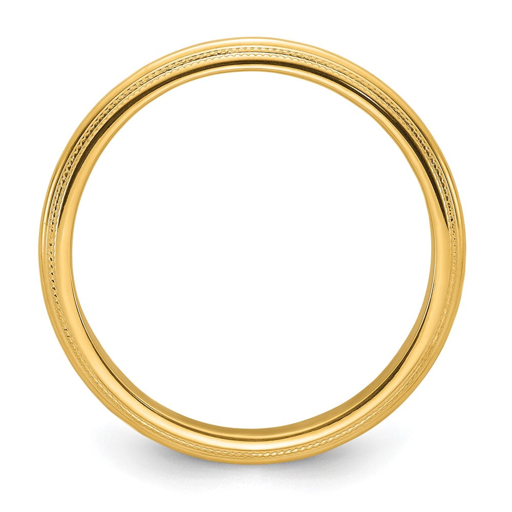14k Yellow Gold 5mm Double Milgrain Comfort Fit Wedding Band Size 10.5