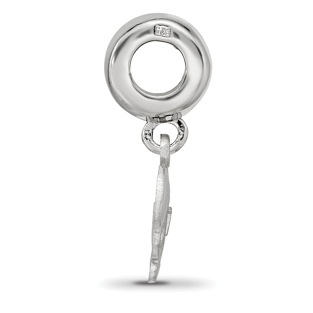 Sterling Silver Rhodium-plated Delta Zeta Turtle on Bead