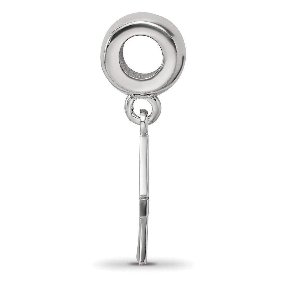 Sterling Silver Rhodium-plated Delta Zeta Vertical Letters Bead