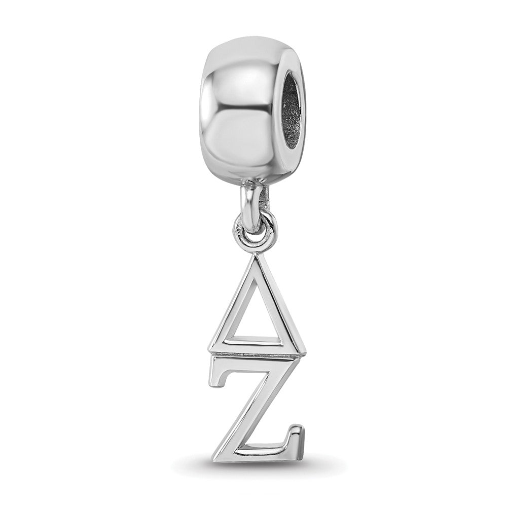 Sterling Silver Rhodium-plated Delta Zeta Vertical Letters Bead