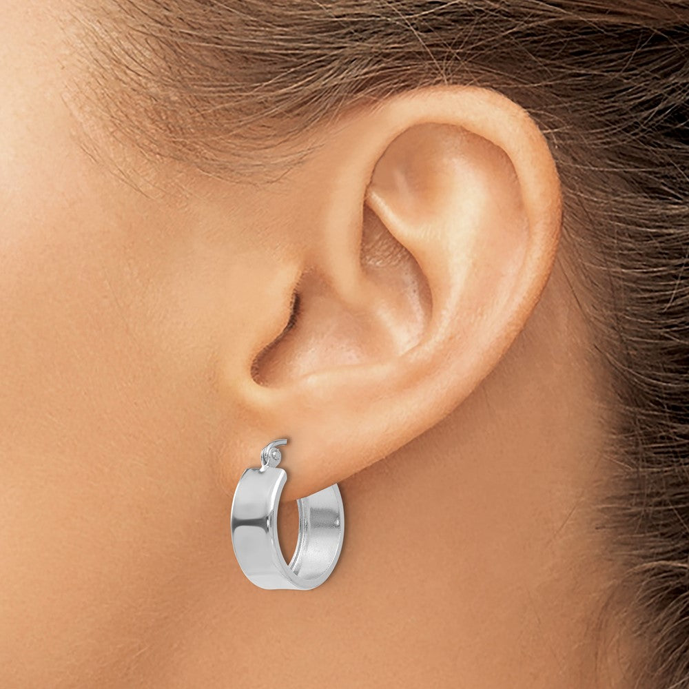 14K White Gold Small Hoop Earrings