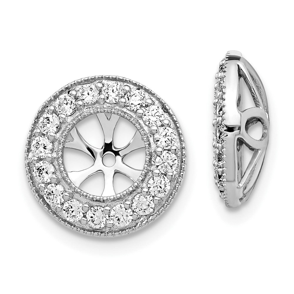 10k White Gold 3/4ct Diamond Earring Jackets