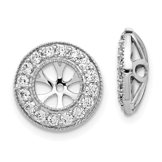 10k White Gold 3/4ct Diamond Earring Jackets