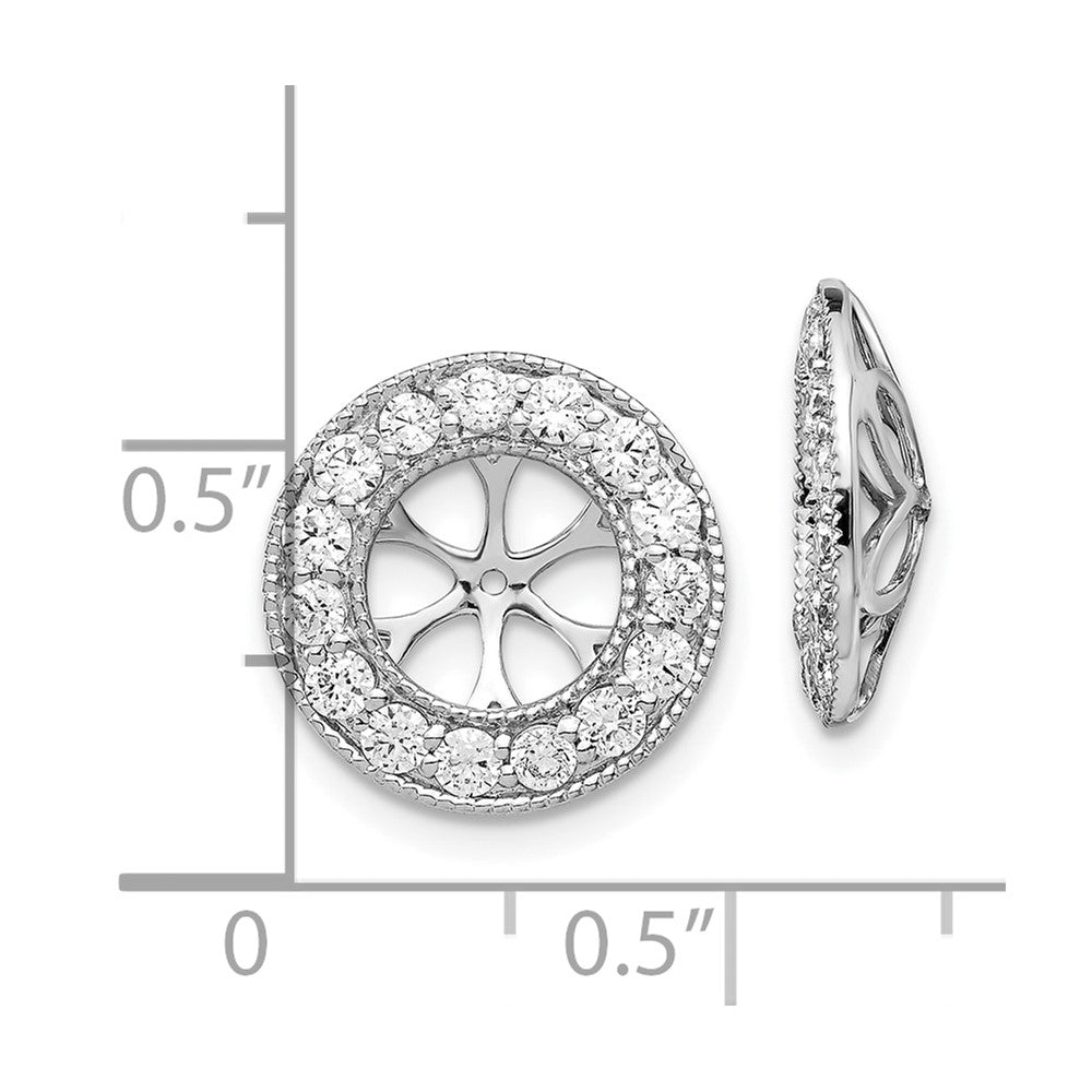 10k White Gold 1ct Diamond Earring Jackets