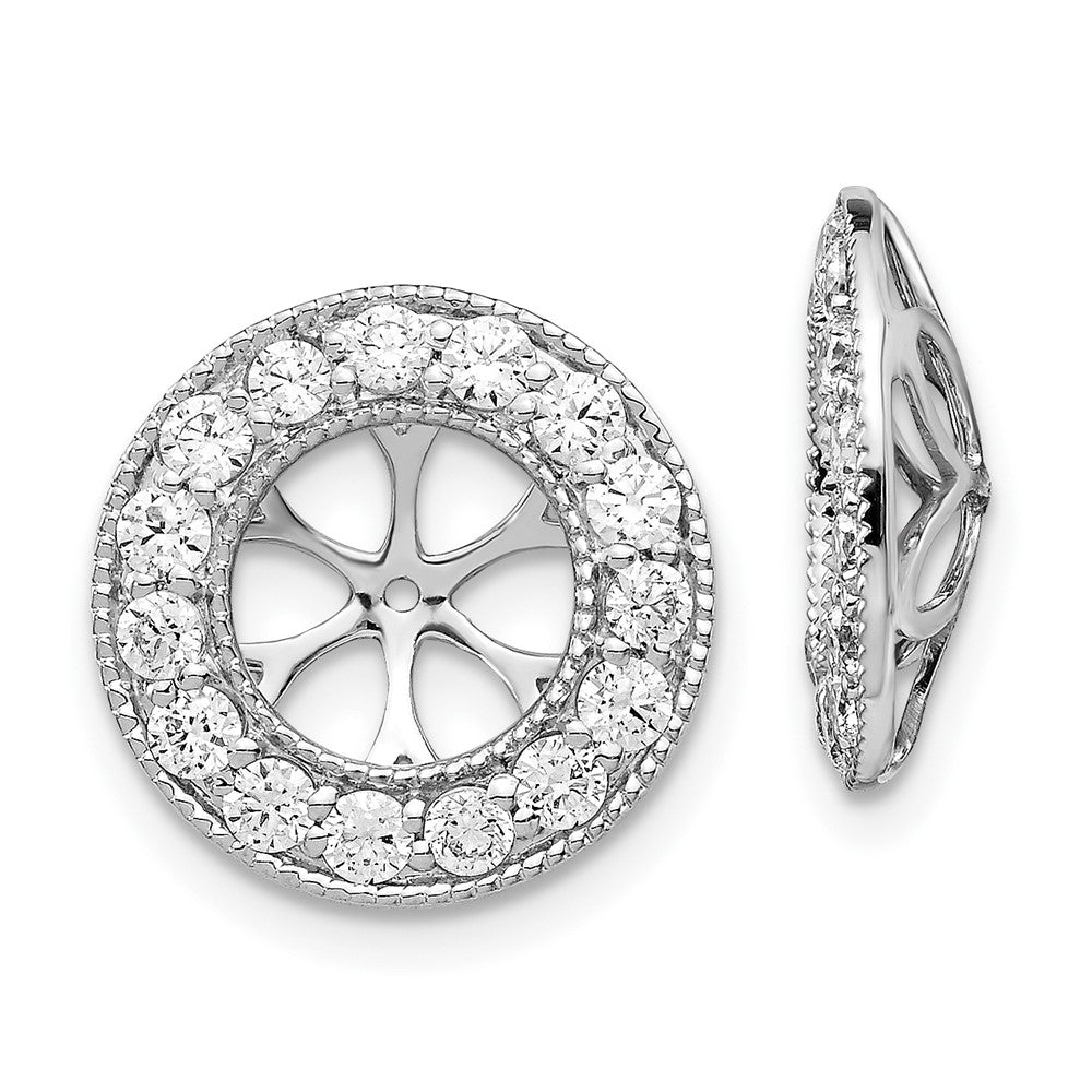 10k White Gold 1ct Diamond Earring Jackets
