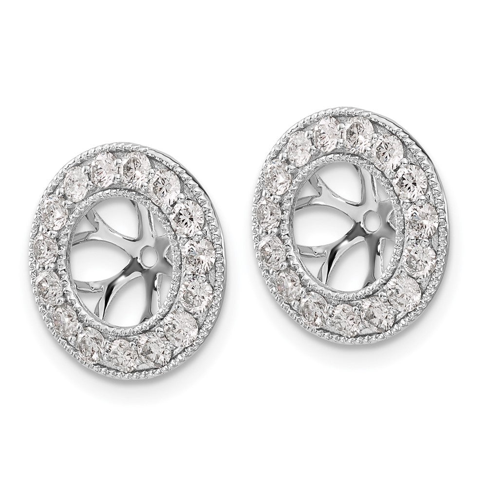 14k White Gold 1ct Diamond Earring Jackets