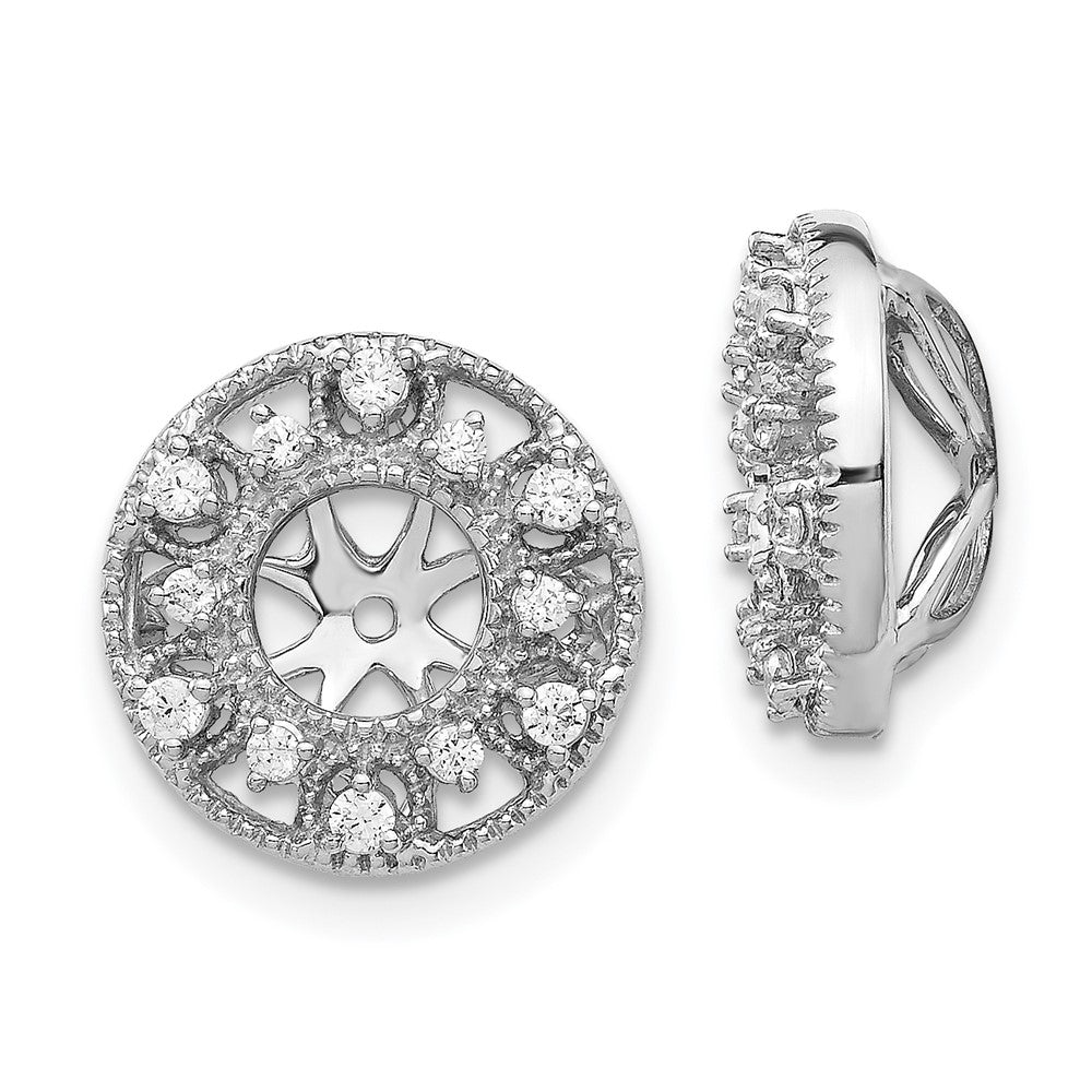 14k White Gold Fancy Diamond Earring Jackets