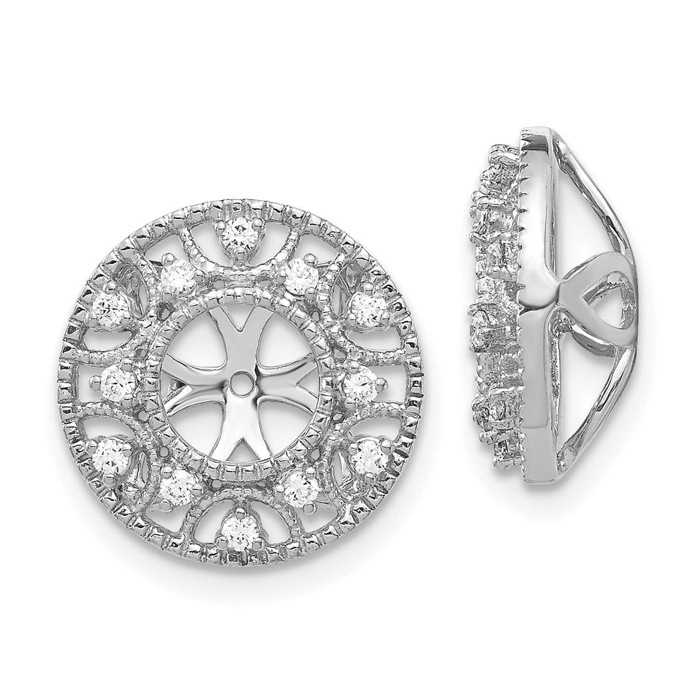 14k White Gold Diamond Earring Jackets