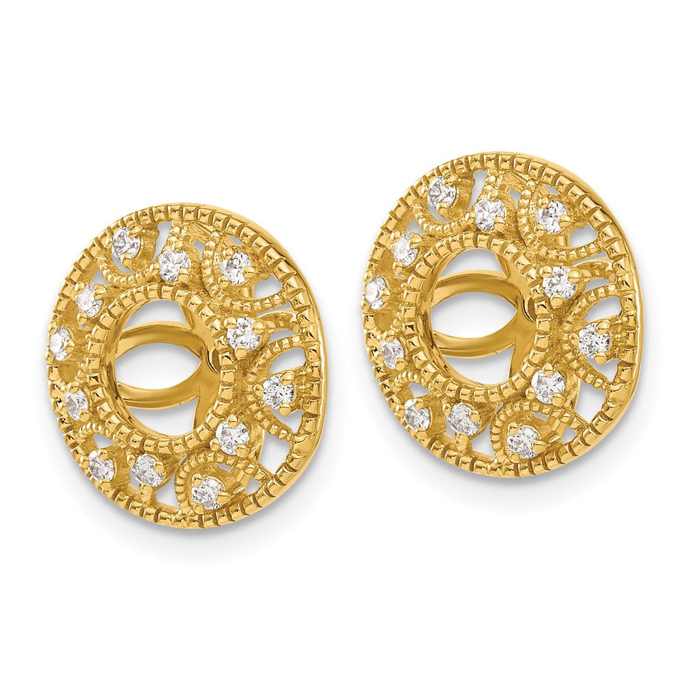 14k Fancy Diamond Earring Jackets