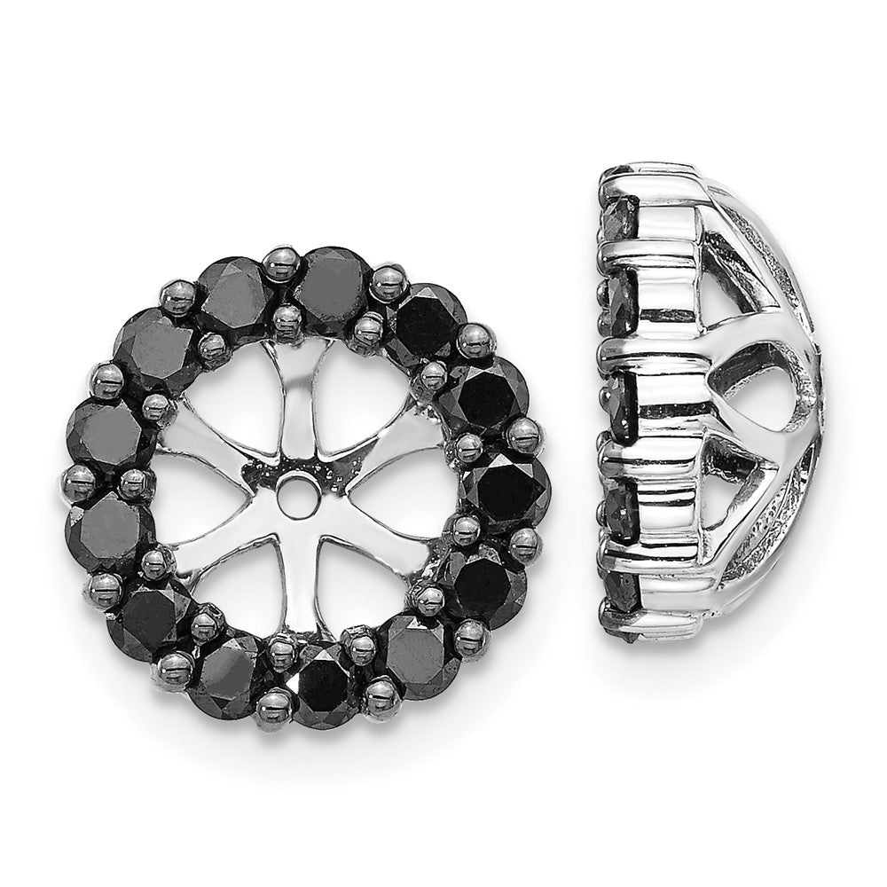 14k White Gold Black Diamond Earring Jackets