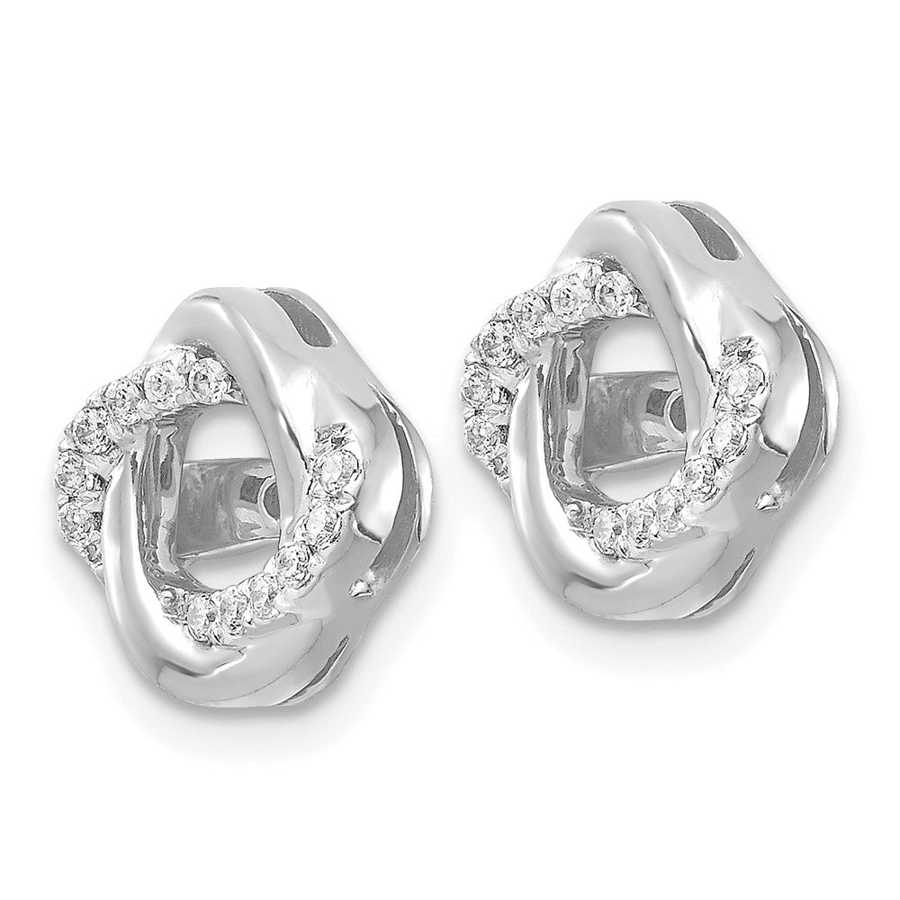 14k White Gold Diamond Jacket Earrings