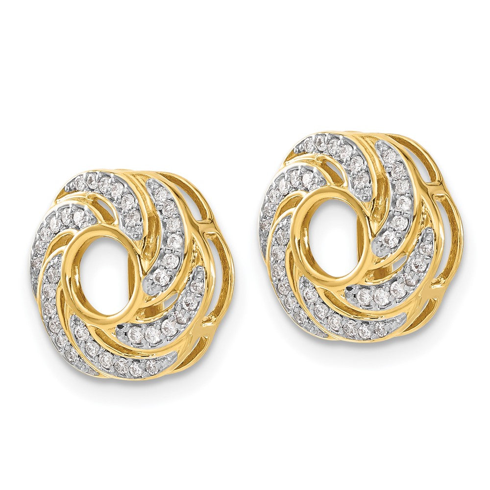14k Yellow Gold Diamond Jacket Earrings