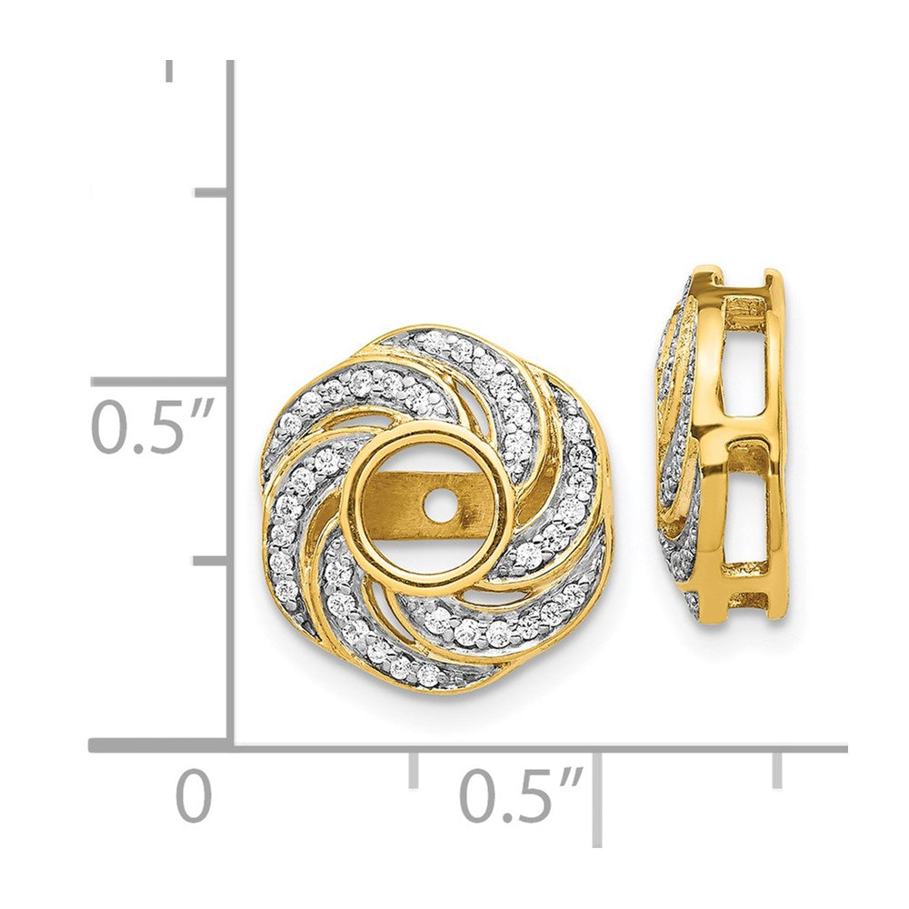14k Yellow Gold Diamond Jacket Earrings