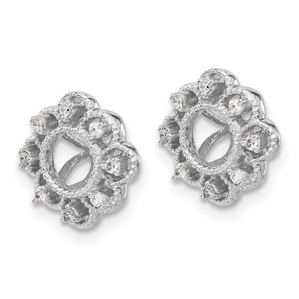 10k White Gold Fancy Diamond Earring Jackets