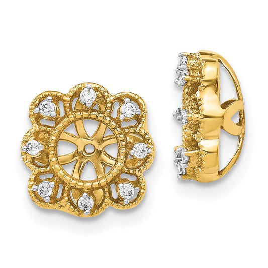 14k Fancy Diamond Earring Jackets