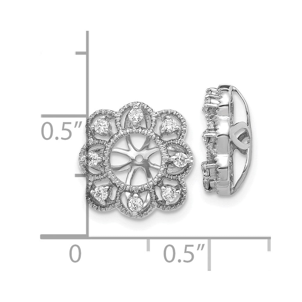 10k White Gold Fancy Diamond Earring Jackets