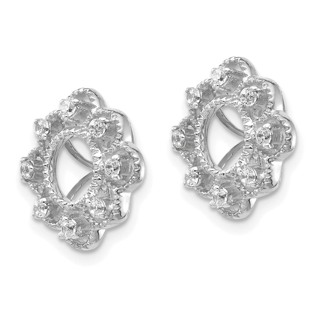 14k White Gold Fancy Diamond Earring Jackets