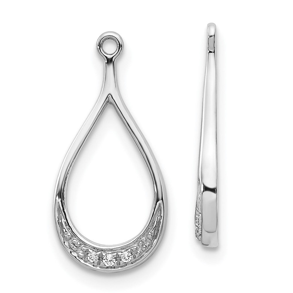 14k White Gold Diamond Earring Jackets