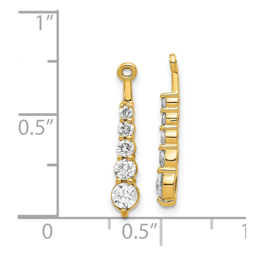 14k AA 5 Stone Dangle Diamond Earring Jacket