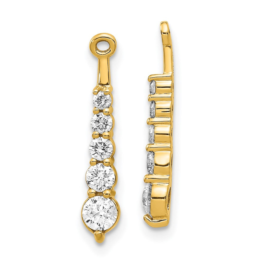 14k AA 5 Stone Dangle Diamond Earring Jacket