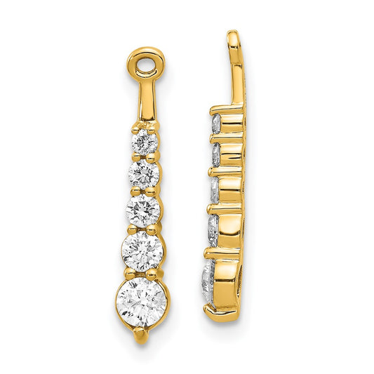 14k AA 5 Stone Dangle Diamond Earring Jacket