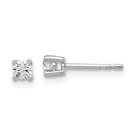 10k White Gold Round 4-Prong .20ct. Diamond Stud Earrings
