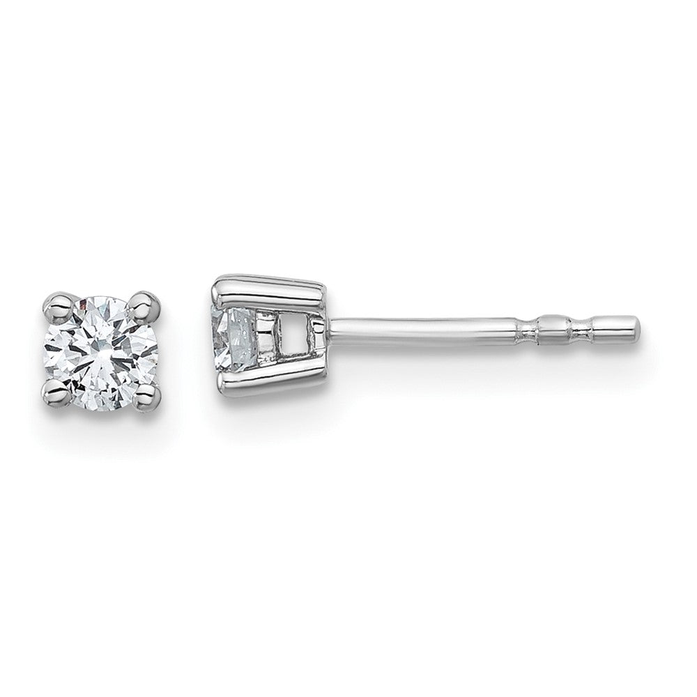 10k White Gold Round 4-Prong .33ct. Diamond Stud Earrings